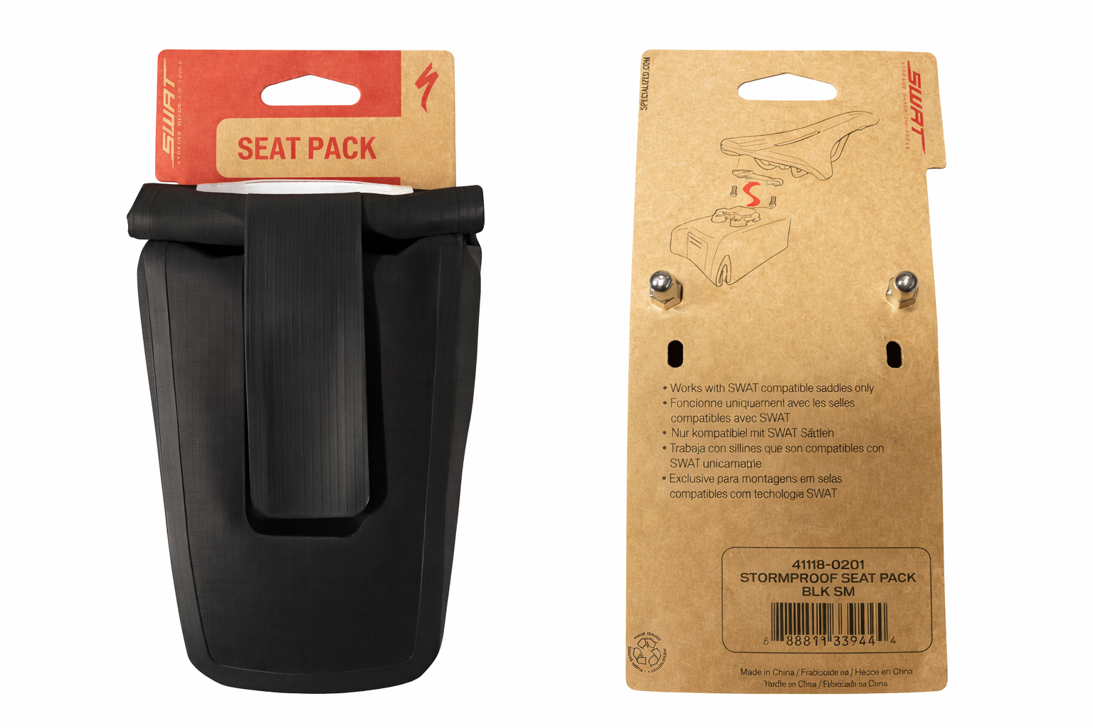 Specialized storm proof seat pack