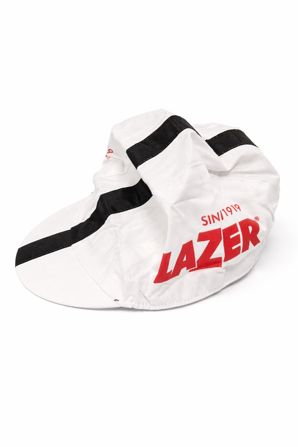 Lazer Cycling Cap – White with Black Line, Size Large (L), Lightweight Performance Bike Cap